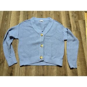 SO Sweater, Women's Size Small, Blue, Button Up Cardigan, Knit
